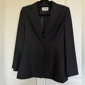 Le Suit Women's Charcoal Pinstripe Blazer